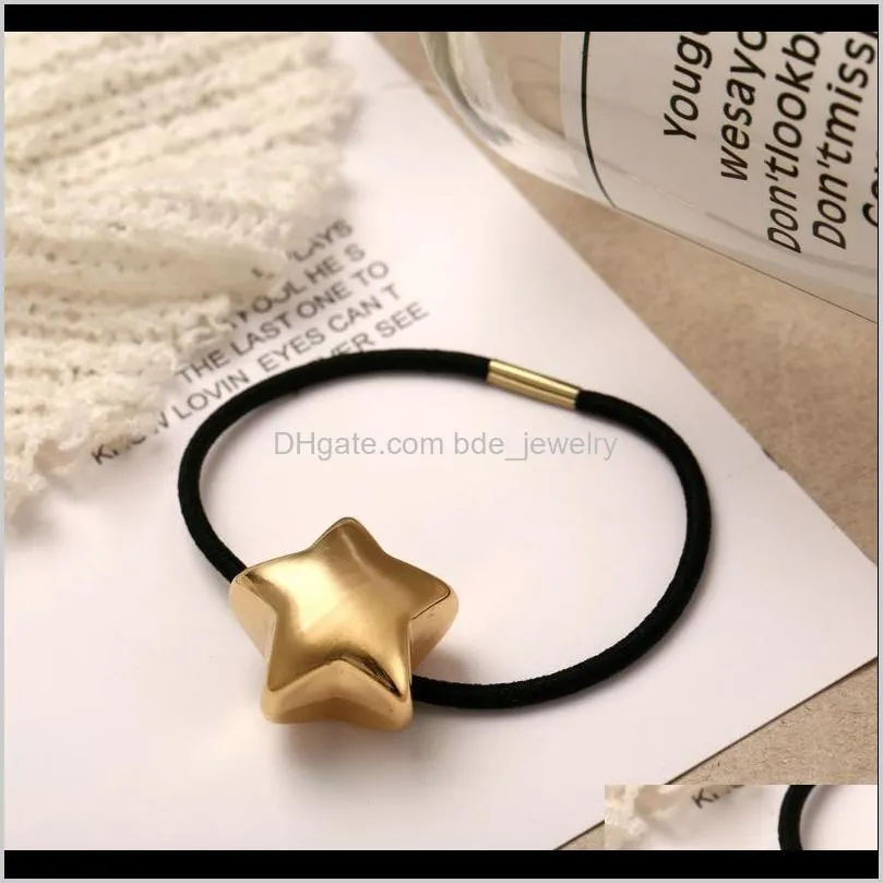 hair bands for kids cute heart geometric metal elastic rope hair accessories girl gift fashion jewelry