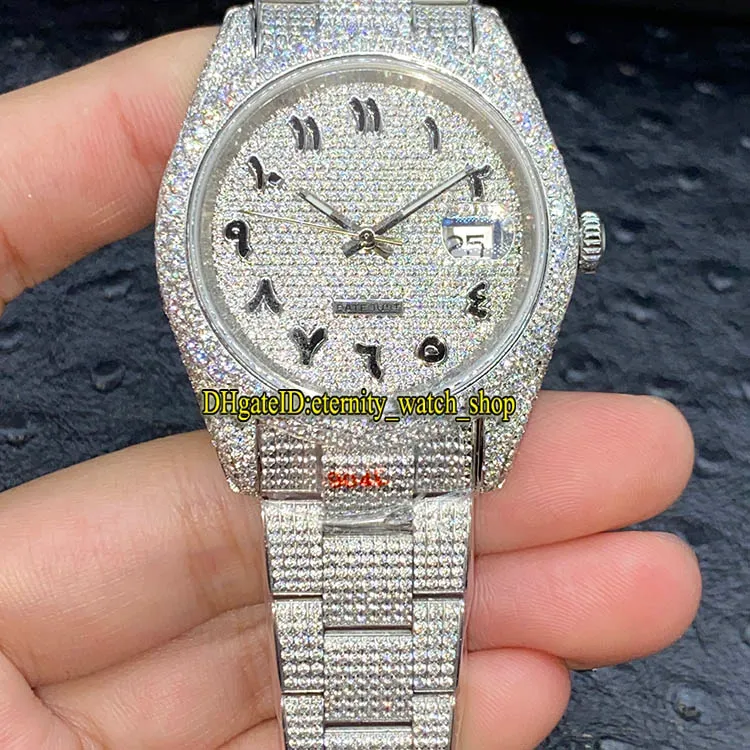 eternity Jewelry Watches V3 Upgrade version 126334 126234 116244 Arab Diamonds Dial ETA A2824 Automatic Mens Watch 904L Steel Diamond Iced Out Full Case And Bracelet