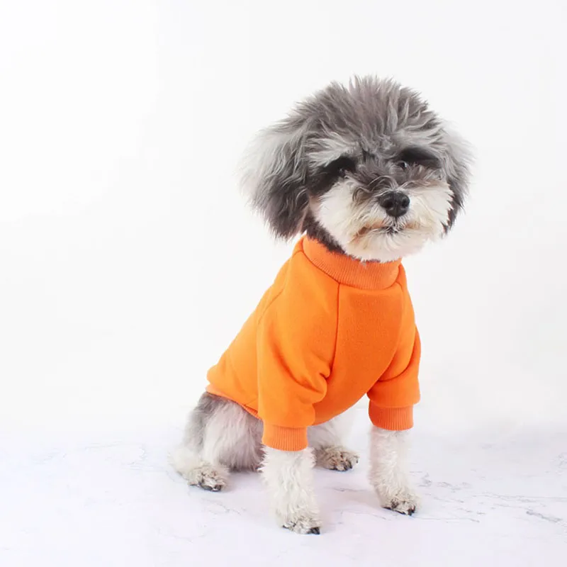 Orange Letter Pet Sweatshirts Utomhus Teddy Schnauzer Puppy Dog Apparel Small Dog Varm Vindskyddad Sweatshirt