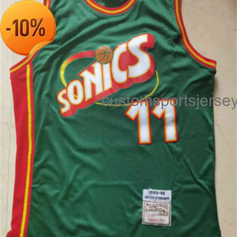 Genähtes individuelles #11 Detlef Schrempf Green Swingman Throwback Jersey Herren Damen Jugend Baseball Trikots XS-6XL