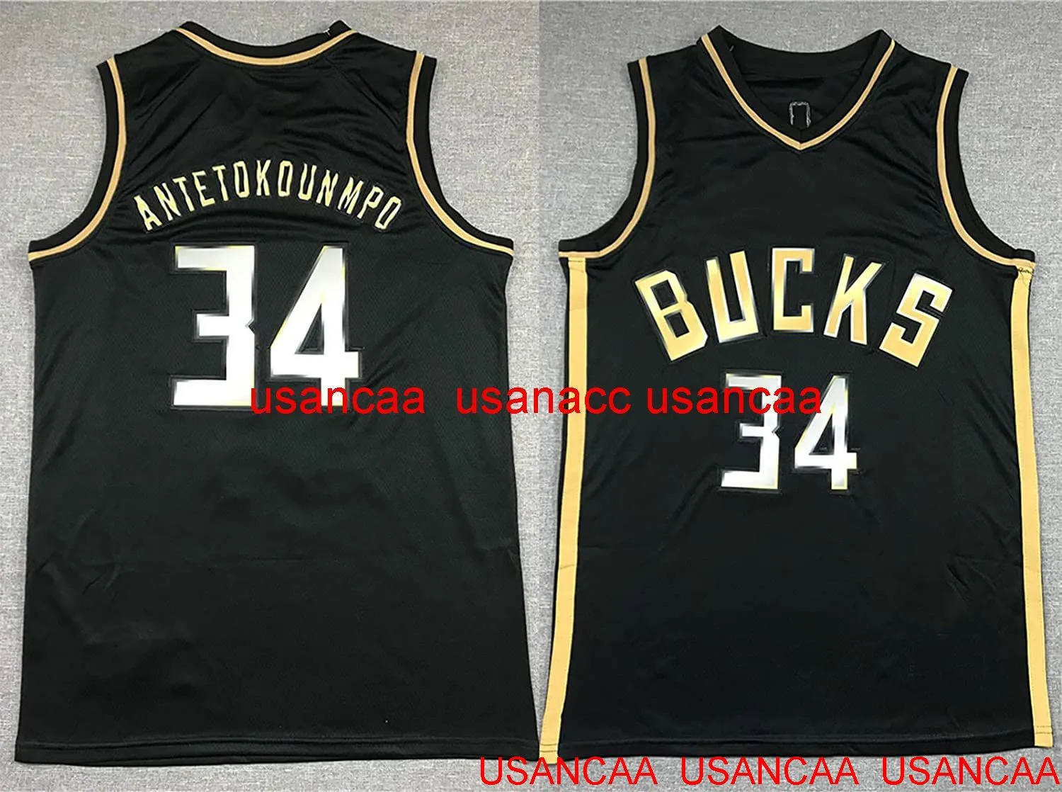 Stitched 2021 34 Antetokounmpo Black Black Jersey Classic Embroidered