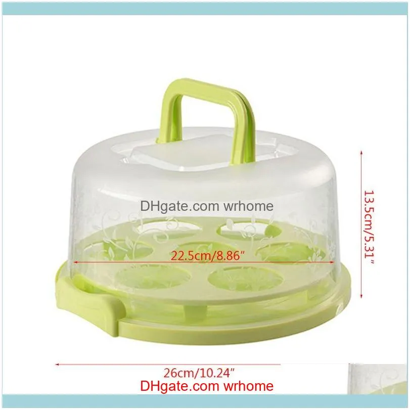 Gift Wrap Portable Plastic Round Sealed Buckle Cupcake Container Dessert Cake Storage Box Kitchen Supply For Travel Or Home Use
