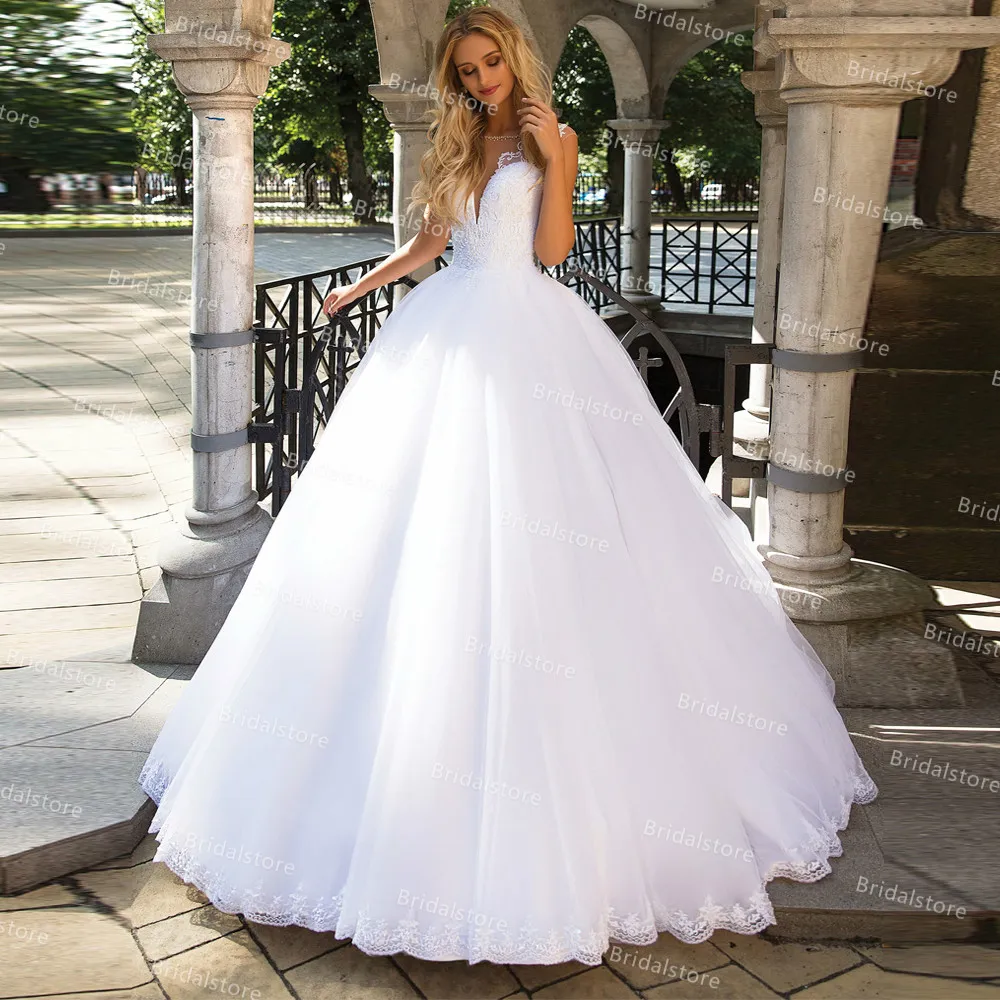 Elegant Floor Length Lace Short Sleeve Corset Beaded Wedding Dress Bridal Gown  Ball Gown - Size XL (White) - Walmart.com