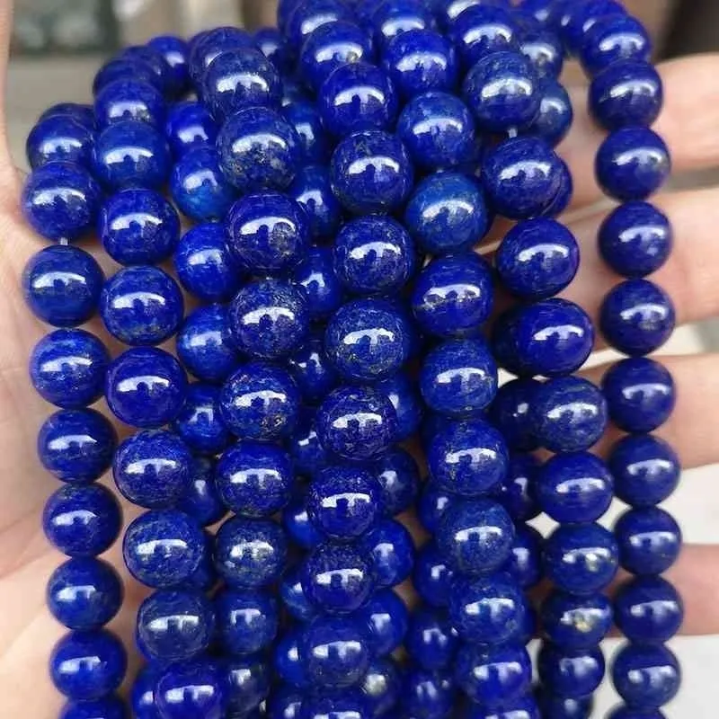 Natuursteen Lapis Lazuli Ronde Kralen voor Sieraden Maken 15 "Strand DIY Losse Spacer Accessorry voor Armband 4 6 8 10 12 14 MM