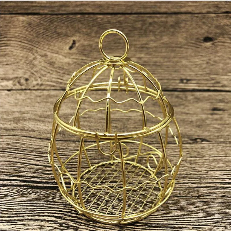 Mini cage à oiseaux rétro vintage en métal doré, boîtes à bonbons, coffret cadeau pour fête prénatale, Souvenir d'anniversaire pour invités, 2021