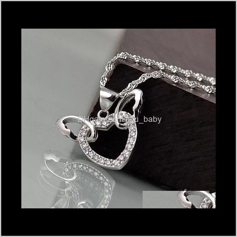 Ожерелья сбрасывают доставку 2021 925 Стерлинги Серные Сердце подвески оптом в ручной хрустальной подвесной ожерелье Женские украшения Slahg