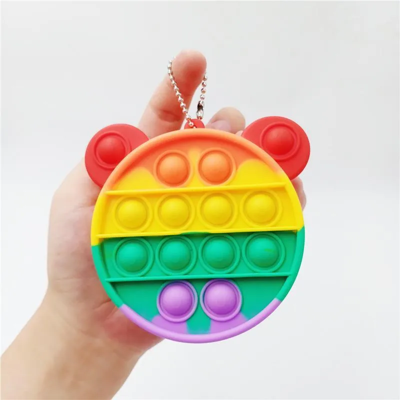 Fidget Toys Outdoor Games & Activities Sensory Fashion Cartoon coin purse kid Push Bubble Rainbow Anti Stress Educational Children And Adults Decompression Toy 2024