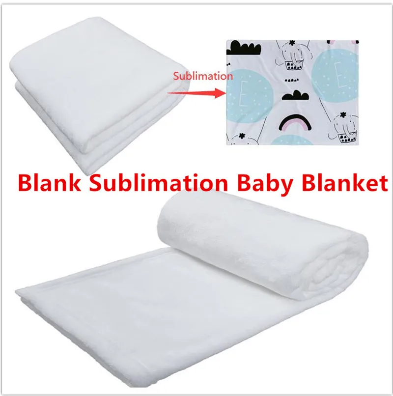 Sublimation Baby Receiving Blanket White Sublimation Blanket Soft Warm Heat Transfer Infant Newborn Blanket for Crib Stroller Travel DIY 76*102