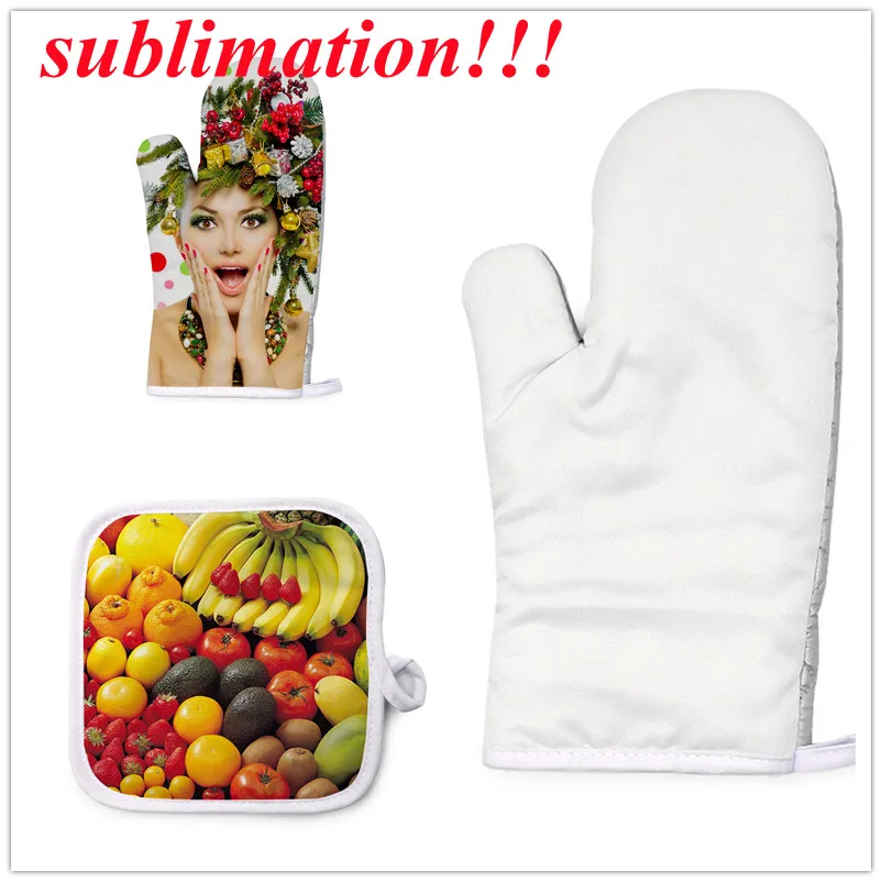 Wholesale Sublimation Blank Sublimation Oven Mitt Set Oven Gloves Pot