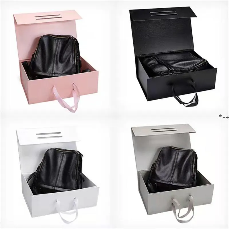NEWColorful Large Foldable Hard Gift Box With Magnetic Closure Lid Favor Boxes Children's Shoes Storage Box 30x23.5x11cm RRD11348