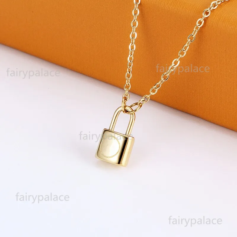 Charm 316L titanium steel jewelry necklace Pendants 18K gold rose silver necklaces for men and women couple gift