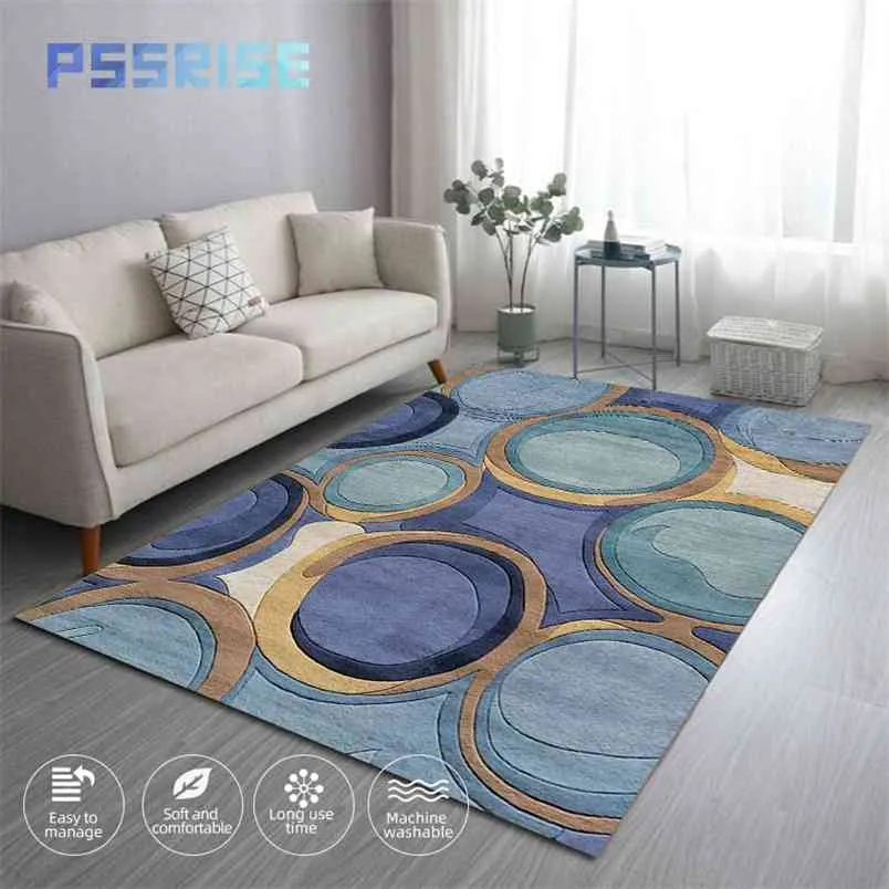 Sala de estar retângulo tapete tapete tapete tapete para impressão moderna de impressão de piso geométrico decoração doméstica 210917