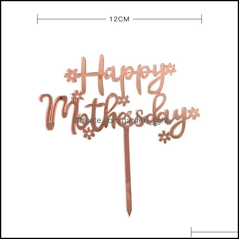 happy mothers day cake topper acrylic rose gold best mom cake topper for mother`s day birthday party cake decoration HWD5421