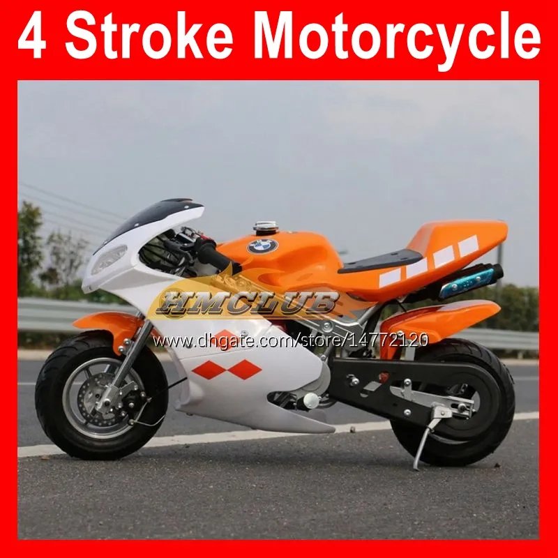 49cc 50cc Gerçek Mini Motosiklet 4-Stroke Sıcak Spor Benzinli Küçük Parti Moto Bisiklet Yarışı Scooter Saf Benzin Lokomotif Autobike Çocuk Yetişkin Paça Autosycle