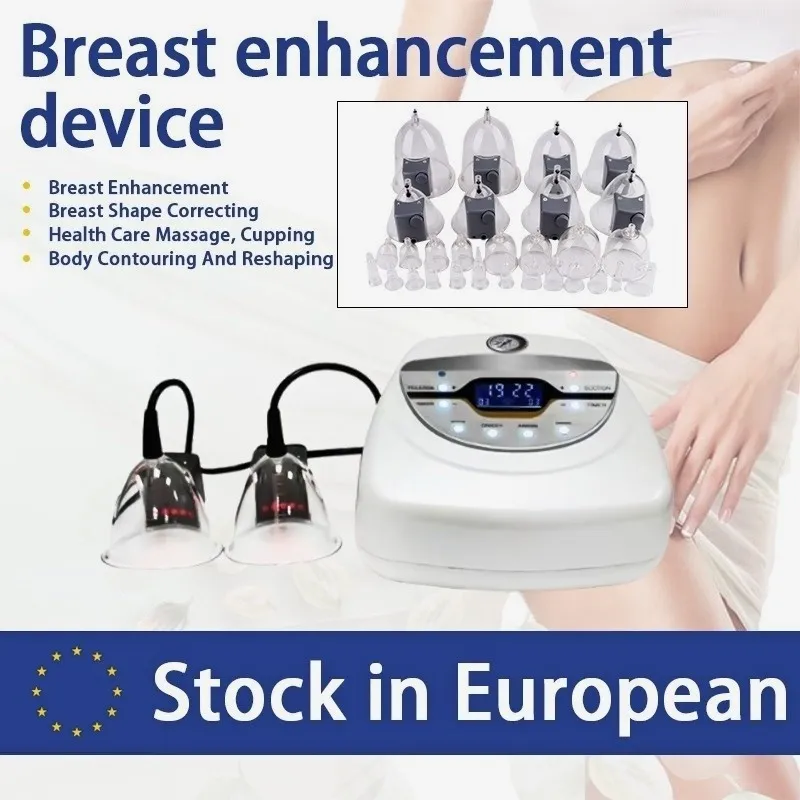 Annan skönhetsutrustning i Spanien Vakuumkoppar Body Massager Breast Enhancer Machine med massage Nippel Förstoringsutrustning Butning Butt Butt Butt
