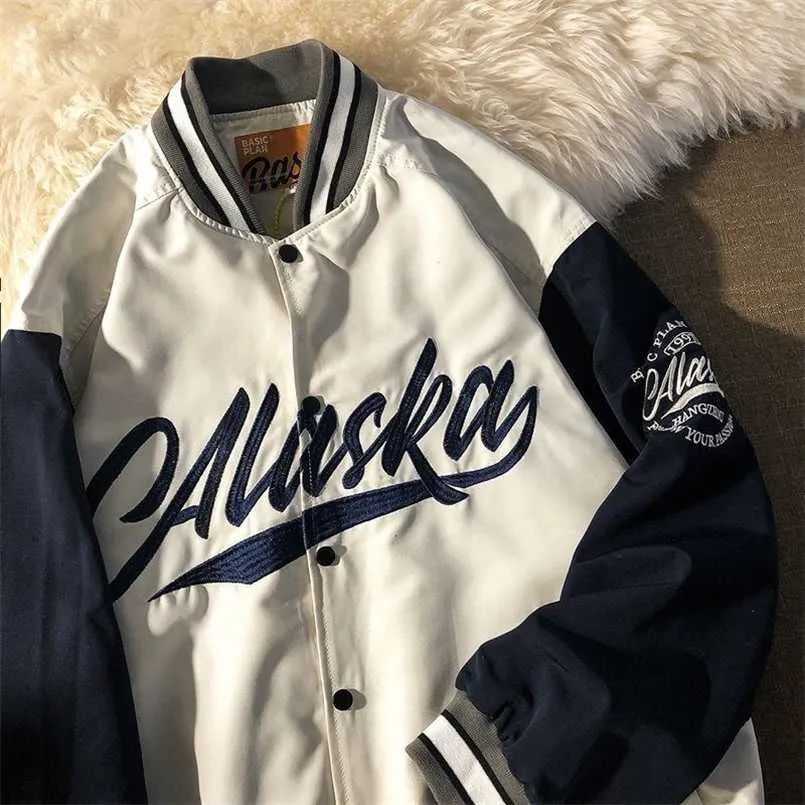 Ceket Bahar ve Sonbahar Japon Beyzbol Üniforma Kadın Ins Trend Öğrenci Kore Versiyonu Gevşek Amerikan Retro Ceket 211014