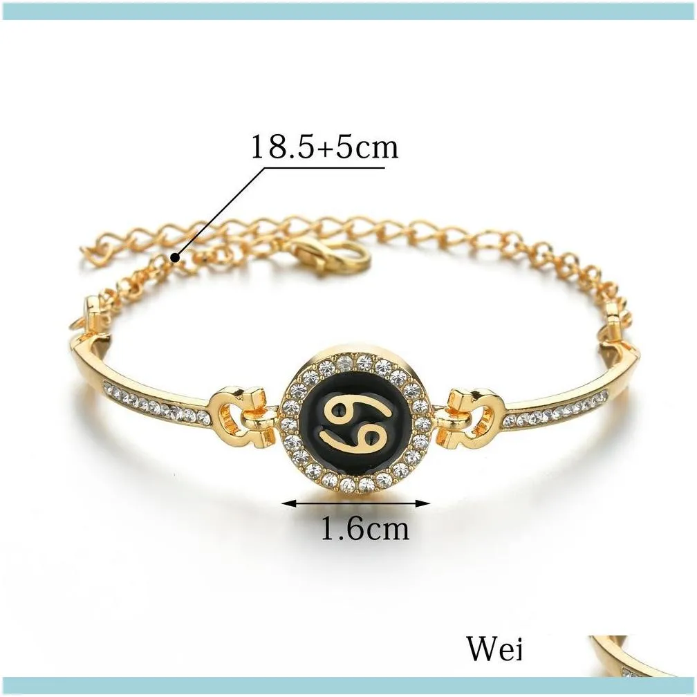 Birth Jewelry Constellations 12 Zodiac Signs Charm Bracelets for Women Men Birthday Gift Cubic Zircon Zodiac Bracelet Chain