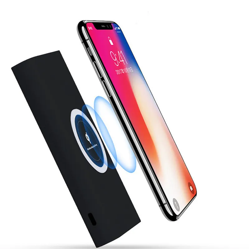 모든 스마트 폰을위한 범용 휴대용 10000mah 파워 뱅크 Qi 무선 충전기 iPhone X XS Max Samsung S6 S7 S8 PowerBank