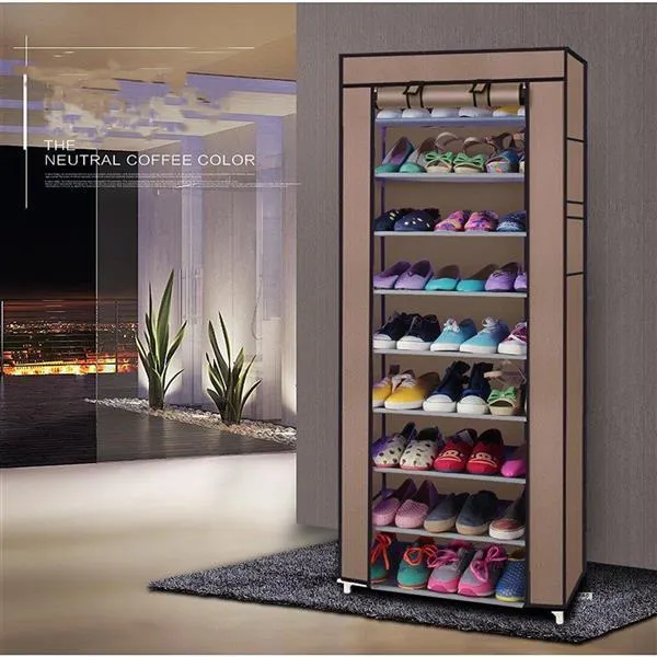 U.S. Warehouse Stock 9 couches chaussures chaussures de rangement non-tissé étagère de rangement pour le couloir de la maison Porte-organisateur armoire