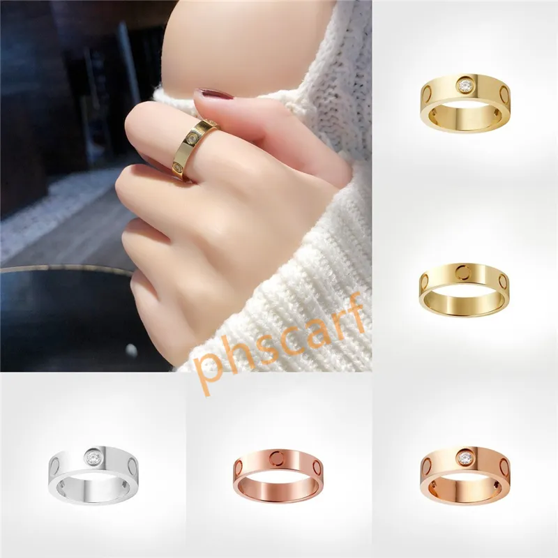 5mm Titanium Steel Silver Love Ring Men Women Rose Gold Jewelry For Lovers Couple Rings Valentine'S Day Gift Size 5-10