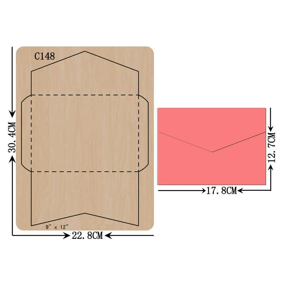 Kaart Houten Die Scrapbooking C-148 Snijden Dies Compatibel met de meeste Meningssnijmachines 210702