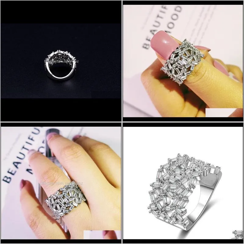 925 sterling silver trendy fashion baguette shape cut eternity band ring for wedding engagement love girls finger jewelry r4891