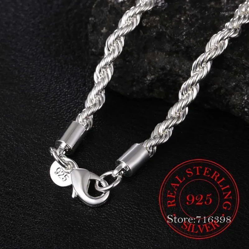 Bredd!! Real 100% 925 Sterling Silver Men Rope Chain Fashion Unisex Party Wedding Gift Halsband Smycken / DZ Kedjor