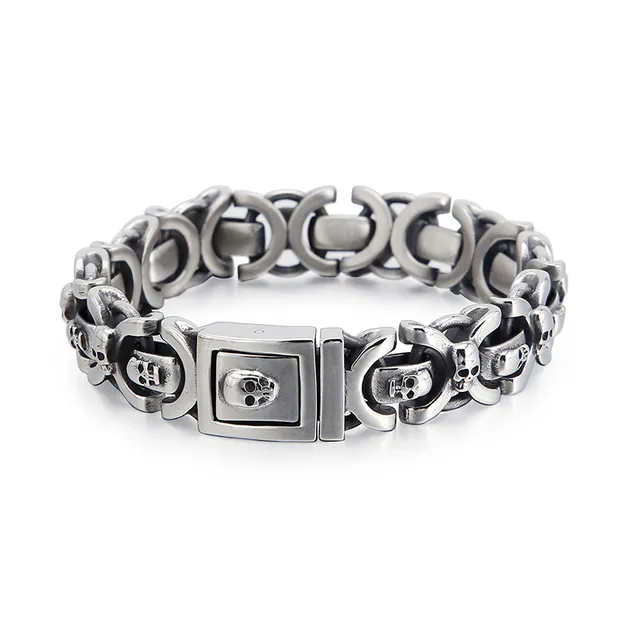 Bracelet de chaîne en acier à liaison rond épais pour hommes bijoux vintage punk charmes bracelets de mode cadeau