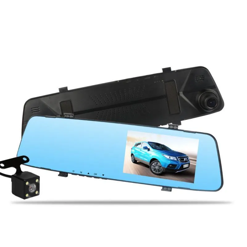 CAR DVR 4.5 "HD-spegel Starlight Night Vision Dual-Lens Drive Recorder med backview 1080p Dash Camera