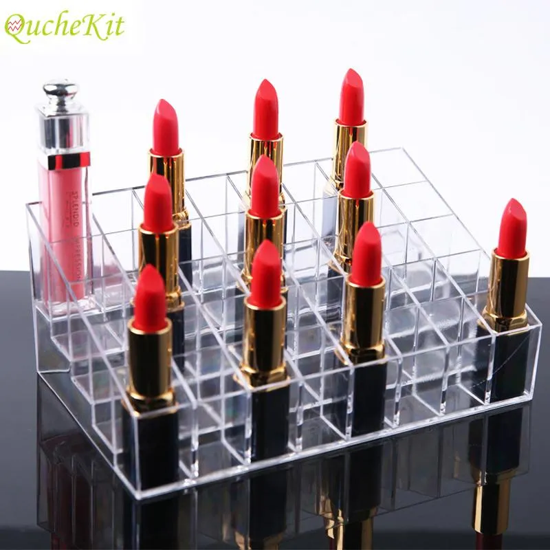 Opbergdozen Bakken 36/40 Roosters Duidelijke Plastic Make-up Organizer Box Lipstick Sieraden Cosmetische Case Houder Display Stand Organisatoren