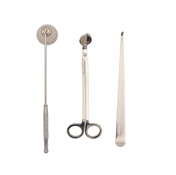 Candle Accessory Gift Pack 3 in stainless steel Candles Bell Snuffers Wick Trimmer Wicks Dipper