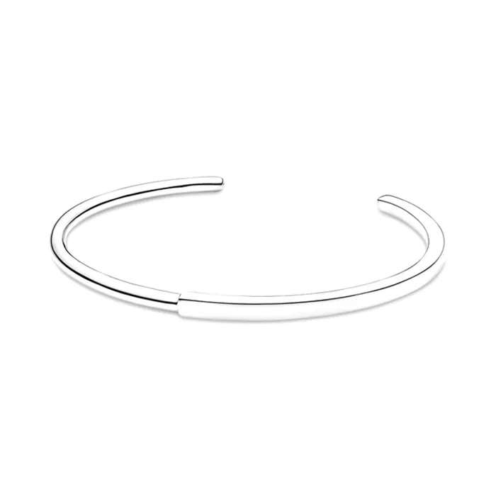 Nuevo 2021 100% Plata de Ley 925 pulsera curva blanca compatible con DIY Original Fshion joyería regalo 11123
