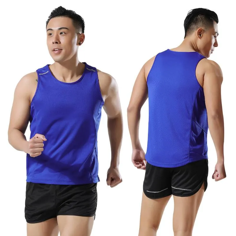 Running Jerseys Polyester Track And Field Vest Training Ärmlös T-shirts Tank T Shirt Men Sport Snabbtork Träning Gym Fitness