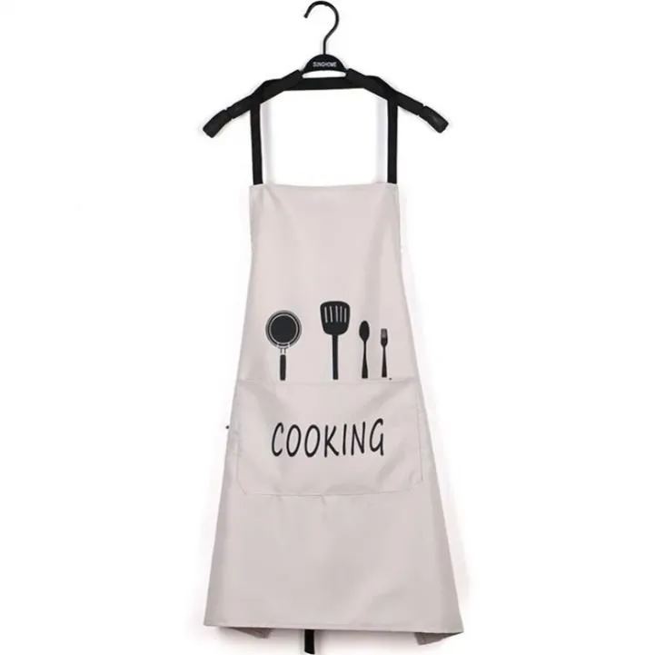 Keuken Bib koken chef-kok schorten met zakken polyester waterdichte olie-proof doek schort voor mannen vrouwen BBQ SN4101
