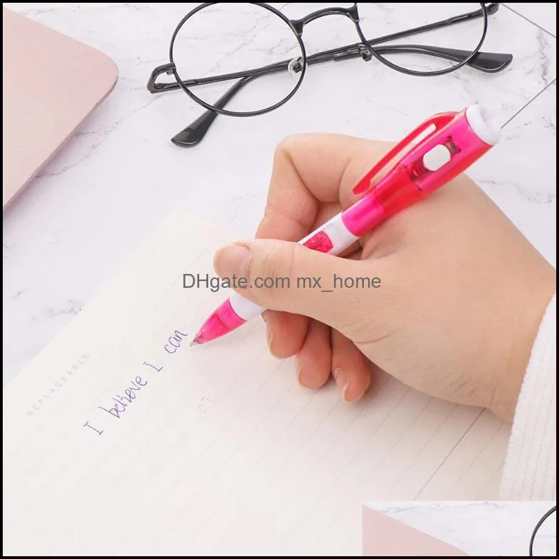 Ballpoint Pens Multifunction Pen LED Novelty Illuminated Stationery Ball-pen With Light Creative Cute Student Supplies