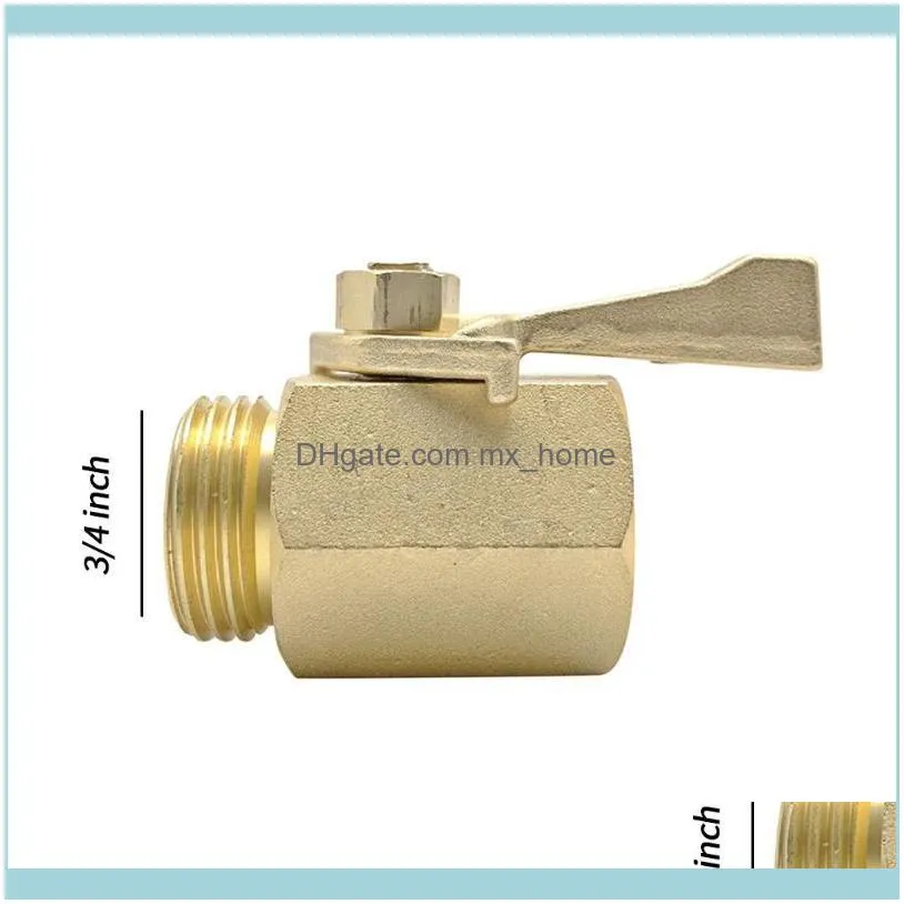 3/4 Inch Brass Shut Off Valve Garden Hose Connector One Way Ball Faucet Water Flow Control Plumbing Fittin Watering Equipments