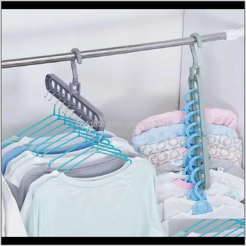 4pcs multi-port support circle clothes hanger clothes drying rack multifunction space saving hanger magic
