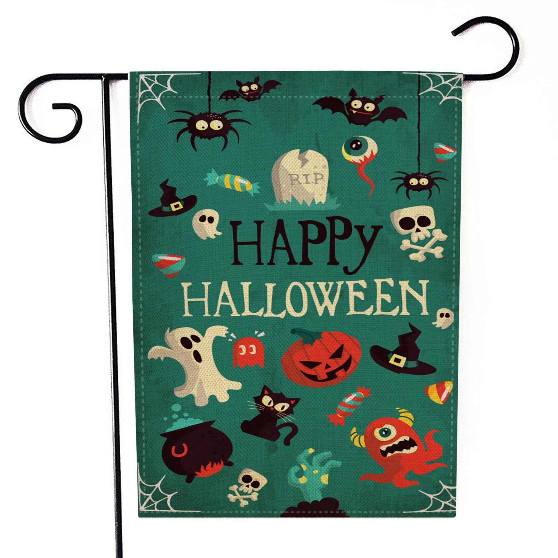 Halloween Linen Yard Garden Flag Trick Treat Ghost Happy Garden Decoration Flag Outdoor Double-sided 9 Style Free DHL HH9-3279