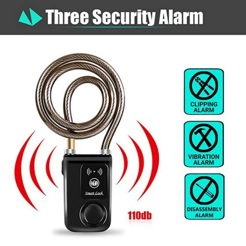 Защита кражи Smart Bluetooth Alarm Lock Bluetooth Antime Intelligent Phone Control Phone Control Водонепроницаемый для обеспечения безопасности мотоцикла велосипедов