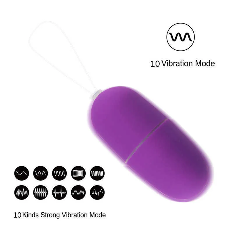 Vibratorsexleksaker för kvinnor 10 hastigheter Trådlös fjärrkontroll Vibrerande ägg Vattentät Jump Egg Vibrator Masturbation P0818