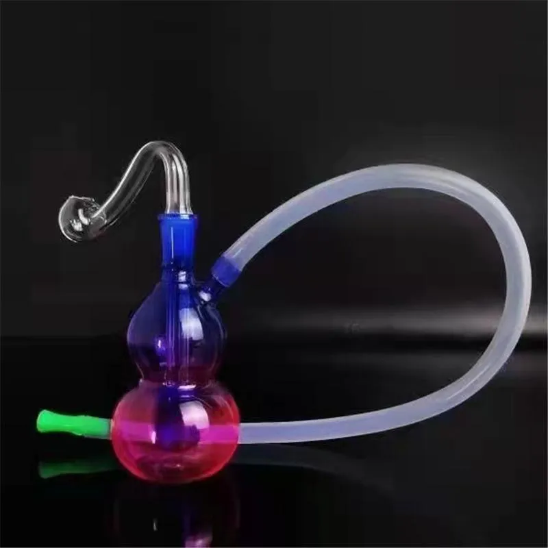 Rainbow Glass Dab Rigs Multifounction Glass Oil Burner Bong Hand Craft Art recycleur d'eau Narguilé chicha avec tuyaux de brûleur à mazout de 10 mm