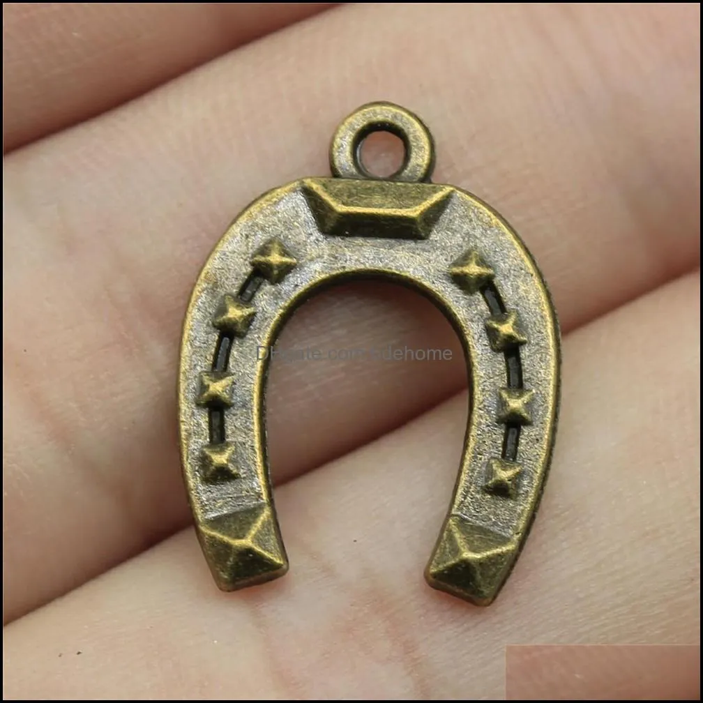 60 Pieces Metal Charms For Jewelry Making Animal Good Luck Horseshoe Horse Shoes HJ051