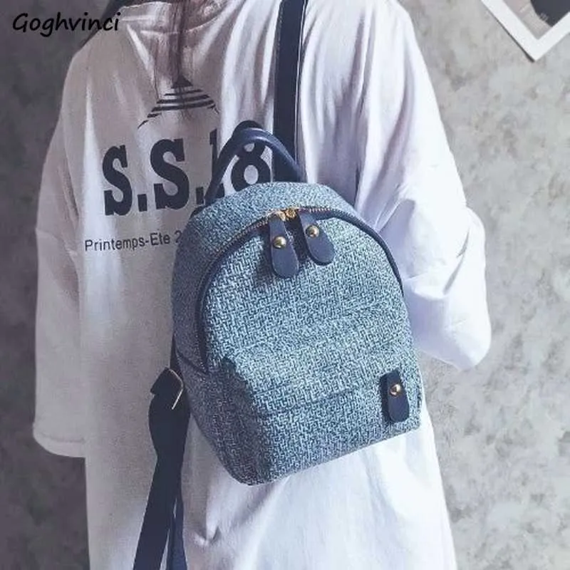 Ryggsäck Kvinnor Solid 2 Storlek Mini Bag Enkel All-Match Street Shopping Kvinnor Backbag Koreansk stil ulzzang kawaii ins x0529