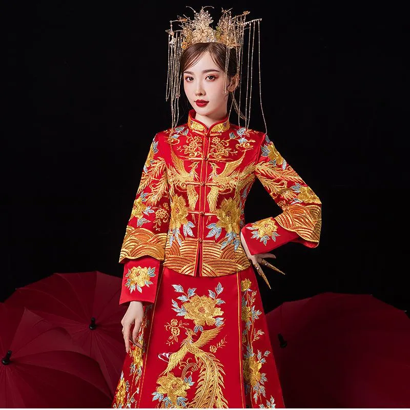 Large Size Bride Wedding Dress Chinese Style Marriage Set Suzhou ...