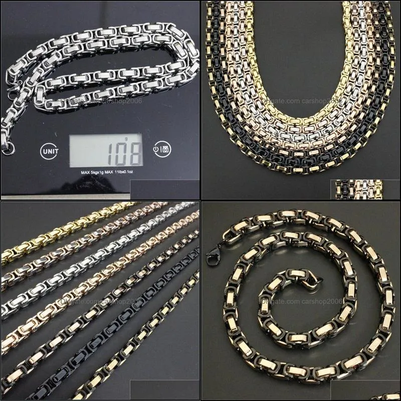1pc Est 22inch 4mm 6mm 8mm Polishing Biker Style Necklace 316L Stainless Steel Fashion Chain Cool Chains