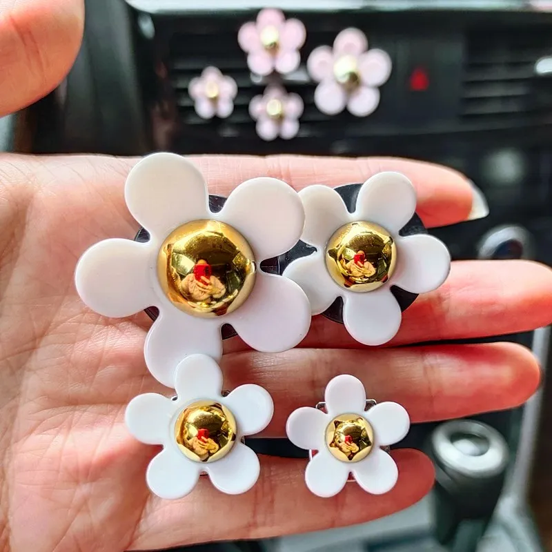 Accessoires de voiture avec fleurs mignonnes, décoration de