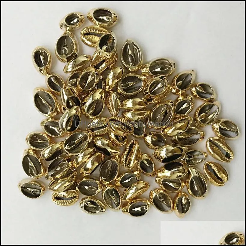 Golden Conch Beach Sea Shell Beads Loose Gold Silver Cowry Cowrie DIY Beads for Jewelry Findings Making Necklace Bracelet