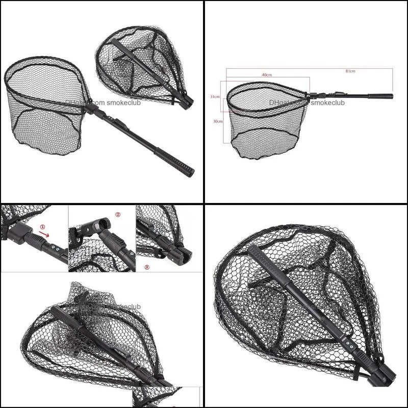 Fishing Accessories Aluminum Folding Net Portable Foldable Triangle Landing Alloy Pole Brail Gear