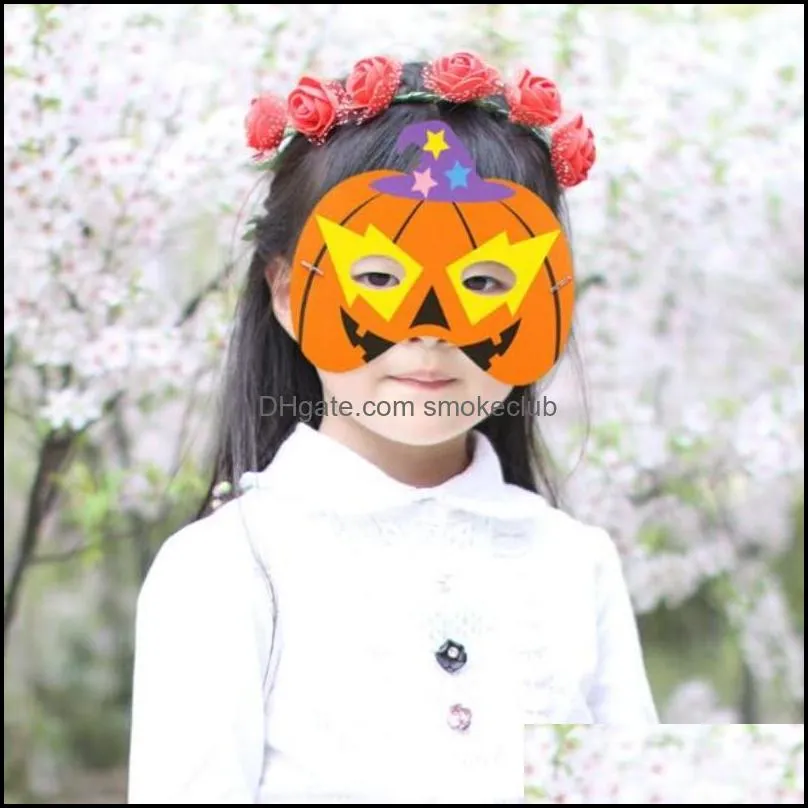 Halloween Paper Mask Cartoon Children Masquerade Eye Masks Carnival Party Masks Bat Witch Pirate Skull Pumpkin Masks