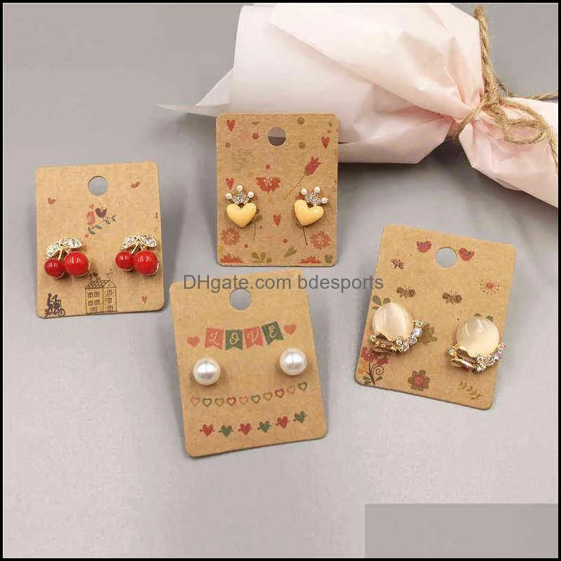 50Pcs 5*4cm Fashion Jewelry Display Card Accessories Earring Cards Favor Label Tag Exquisite Jewelry Gift Display Card Y1230